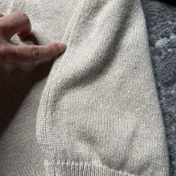 Faherty Marled Surf Stripe Crewneck Sweater Mens XL Desert Oat Cotton Cashmere - Picture 5 of 7